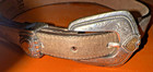Vintage Women   s Tony Lama Silver Brown Leather Belt Country Western 28