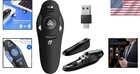Bright Red Laser Wireless Presenter Remote - 49 Feet Range  Usb Connectability