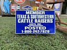 Antique Vintage Old Style Texas Cattle Raisers Sign