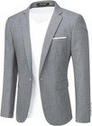 Men s Slim Fit One Button Suit Jacket Business Casual Blazer Sport Coat