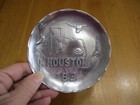 Vintage  Wendell August Forge Hammered Aluminum Plate 1983 Houston 4 1 2 w paper
