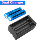 2pcs Battery 3000mah 3 7v Rechargeable Li-ion Batt For Torch Headlamp dual Char