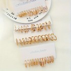 24pair Women s Geometric C-shape Wave Twistedearrings Set - Fashion Jewelry