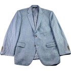 Jos A Bank Men   s Traveler Wool Knit 2-button Blazer Jacket Blue     44 R