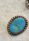 Vintage Native American Turquoise And Sterling Clip-on Earrings
