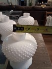 Vintage Milk Glass Hobnail Hurricane Lamp Shade Globe 1 5  Fitter 5  Tall Nice 
