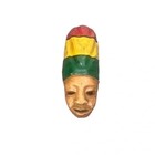 Set Of 2 Vintage Hand Carved And Hand Painted Wooden Mask 