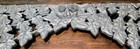 Antique Ornate Rose   Leaf Carved Wood Over-door Pediment Architectural Salvage