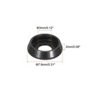 60pcs M3 Cone Cup Countersunk Washers 3mm 0 12  Aluminum For Screw Rc Black
