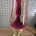 Vintage 70s Lava Lamp Lite Starlight Red Lava Gold Base Lava Works Light Wear