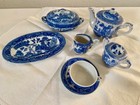 Vintage Blue Willow-occupied Japan-child s Tea Set 7 Pc -mint Condition