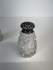 Vintage Salt   Pepper Set Glass With Silver Tops