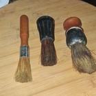 Lot Of 3 Shaving Brushes Wood Handles Brown black Made In China