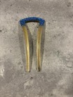 5 Vintage Ornamental Gold Tone  And Brown Hair Combs