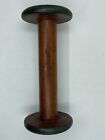 Antique Vintage Industrial Wooden Textile Thread Sewing Spool 9-1 4  X 4  Green