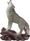 Large Cries Of The Night Howling Alpha Gray Wolf Statue 12 h Spirit Wolves Decor