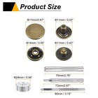 42set 17mm Leather Snap Fastener Kit 2 76  Long W 4 Install Tools Bronze