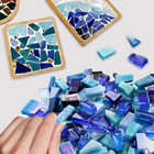 1 1lb Blue Mixed Irregular Glass Scraps Mosaic Tiles For Crafts