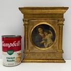 Vtg Madonna   Child Grape Brunch Print Gilt Wood Hanging Plaque Tabernacle Italy
