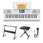 Donner Dek-610s Electronic Keyboard 61 Key Piano With Stand Stool Mic 249 Tone