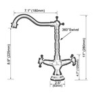 Antique Brass Double Handle Bathroom Sink Faucet Kitchen Mixer Tap 2nf603