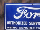 Porcelain Ford Service Station Enamel Metal Sign Size 30  X 15  Inches