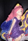 Ceramic Mythical Speckled Unicorn   Princess Figurine 8  Tall Vintage