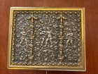 Antique Erhard   Sohne German Jewelry Casket Trinket Box Cherubs Blue Velvet