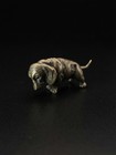 Antique Vienna Bronze Dachshund Dog Figurine Miniature Sculpture Cold Patina