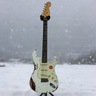 Light Blue Vintage Relic St Electric Guitar Sss Pickups Alder Body 6 String