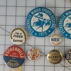 Vintage Pinback Buttons   Ribbon Badges Lot Estherville Winter Sports 1973 Wi