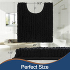 Luxury Toilet Rug  U-shaped Shaggy Contour Mat For Bathroom  Super Absorbent Wat