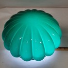 Antique Green Mushroom Melon Cased Glass Lamp Shade Emeralite-type 10  Fitter