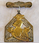 Antique 1800 s  knights Of Pythias  Lapel Pin Medal F c b Motto Fraternity Badge