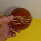 Vintage-hand Stitched-cricket Ball-red Leather-pre-owned