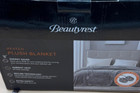 Beautyrest King Heated Plush Blanket 20 Heat Settings  Dual Controllers  New