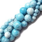 Larimar Color Quartz Smooth Round Loose Bead 6mm 8mm 10mm 12mm 14mm 15 5  Strand