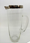 Vintage Dorothy Thorpe Silver Rim Cocktail Pitcher   Glass Stirrer
