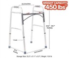 Folding Walker With Wheels 450 Lb Heavy Duty Bariatric Adjustable - Riantcare