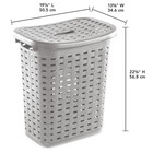 Sterilite Large Weave Laundry Hamper With Lid  Plastic D  cor Pattern And 2 Carry