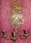 1900 s Antique Gilt Bronze Brass Napoleon Iii 3 Light Wall Sconce Ornate French 