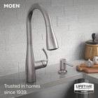 Moen Essie Spot Resist Stainless Pulldown Sprayer Kitchen Sink Faucet Set With M