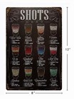 Shots Menu Retro Vintage Bar Metal Tin Sign Poster Ptyle Wall Art Pub Bar Decor 