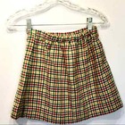 70s Plaid Schoolgirl Skirt Retro Girl 12-14 Adult Xs S Mini Skirt Kawaii Lolita
