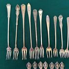 Mixed Lot Pickle Olive Cocktail Forks Silver Plate 20 Pieces