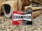 Antique Vintage Old Style Champion Spark Plugs Sign