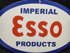 Porcelain Esso Imperial Enamel Metal Sign Plate Size 22  X 14  Inches