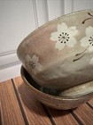  2  A Japanese Mino Yaki Ware Ceramic Bowl With Cherry Blossom Motifs 