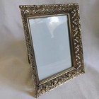 Vintage Ornate Gold Tone Picture Frame 4x5 Photo Size Desktop Tabletop Filigree