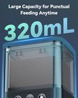 Automatic Aquarium Feeder  Usb Rechargeable 320 Ml Auto Food Black
